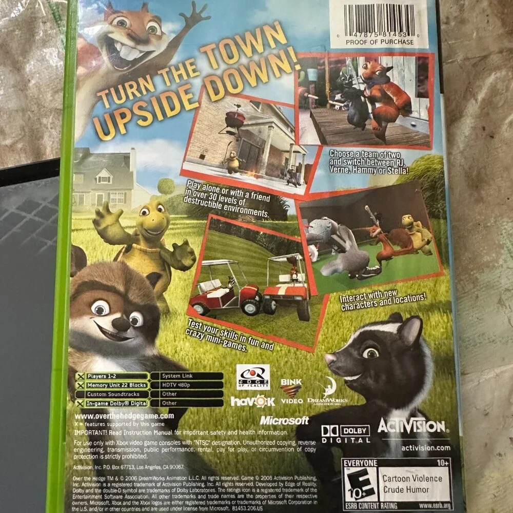 Over the Hedge (Microsoft Xbox, 2006) CIB Complete With Manual Tested Working
